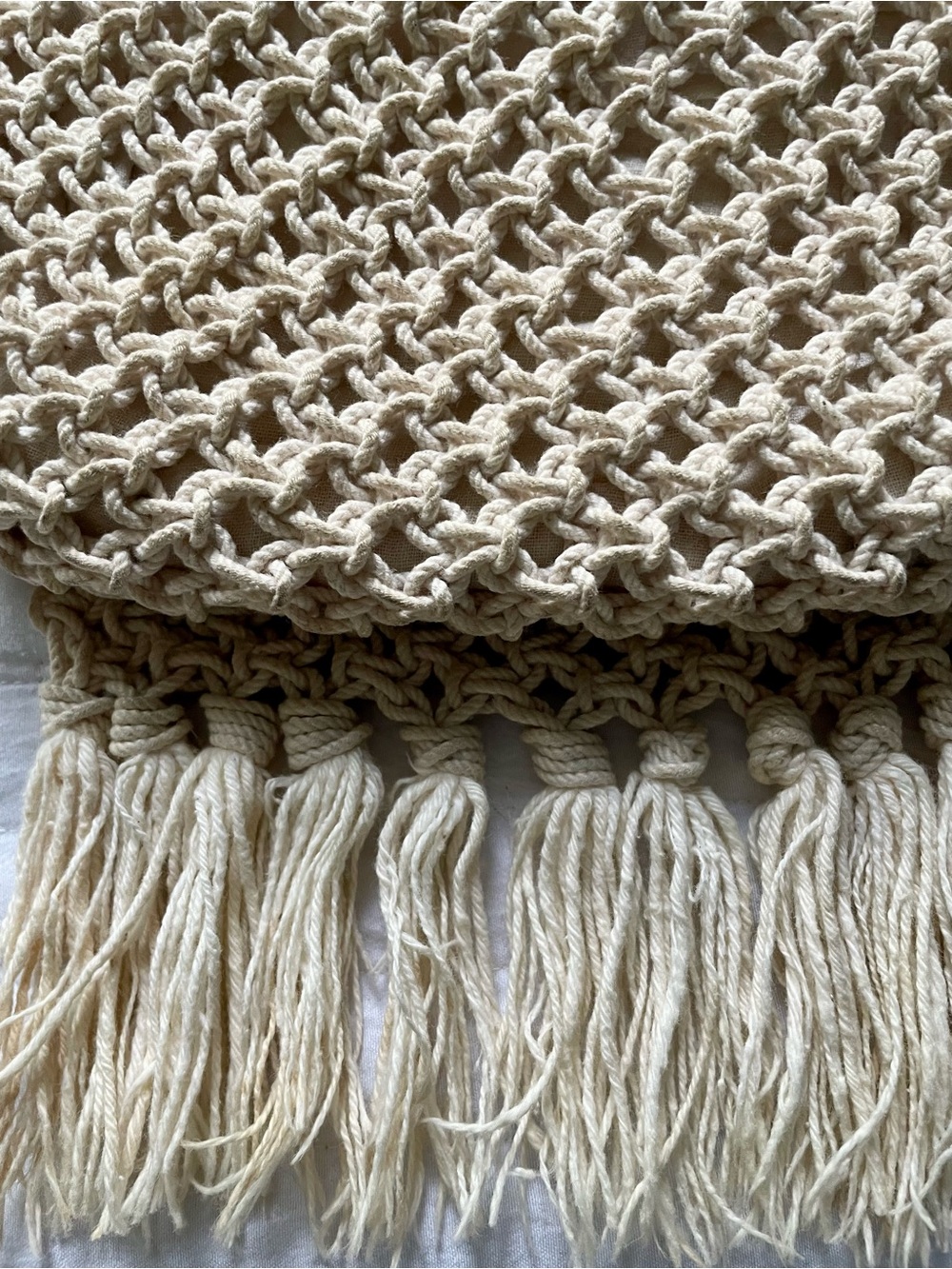 Vintage Handmade Macramé Fringe Bag - Picture 3 of 11